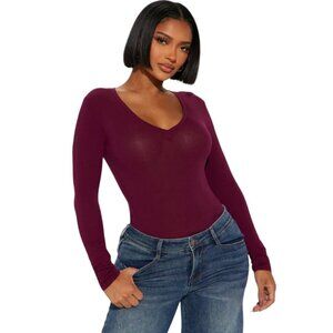 Popular 21 Nara Long Sleeve Top Shirt Wine Women's